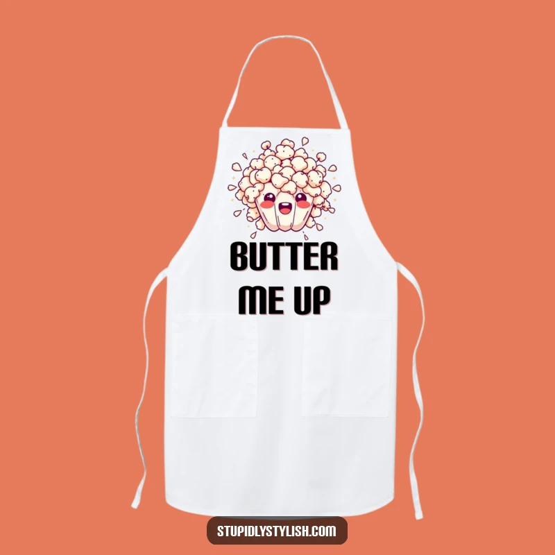 Funny Overwhelmed Popcorn Burst Apron: Cook Amidst the Chaos