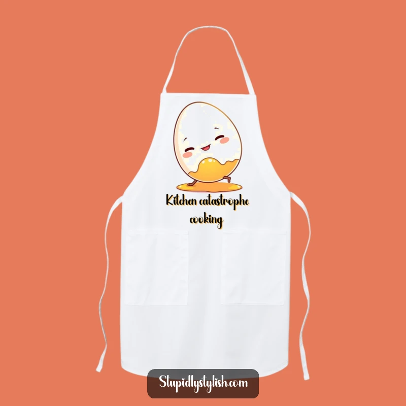 Funny Clumsy Egg Tripping Apron - Kitchen Mishap Funny Gift