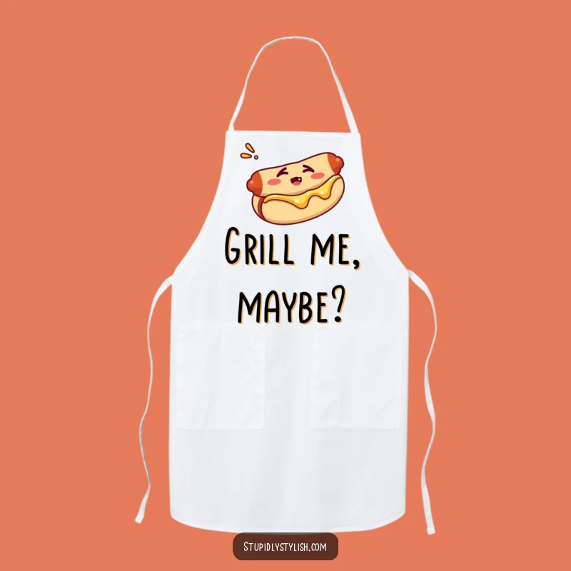 Funny Confused Hot Dog Apron: Cook with Bewildered Charm