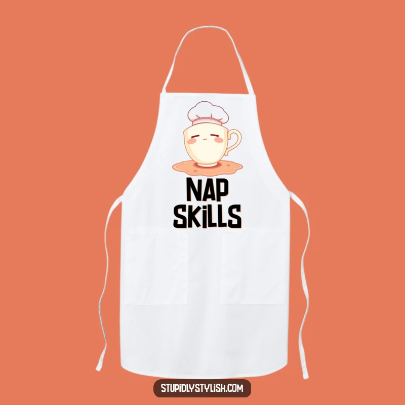Funny Sleepy Chef Teacup Apron: Kitchen Humor for Aspiring Cooks