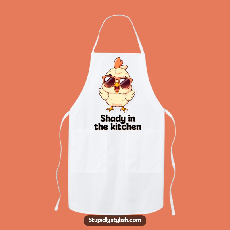 Funny Surprised Chicken Sunglasses Apron: Cook with Shocking Style and Humor