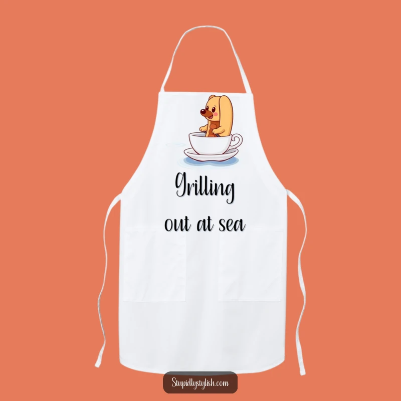 Funny Hot Dog Ocean Apron: Determined Chef, Perfect Funny Gift