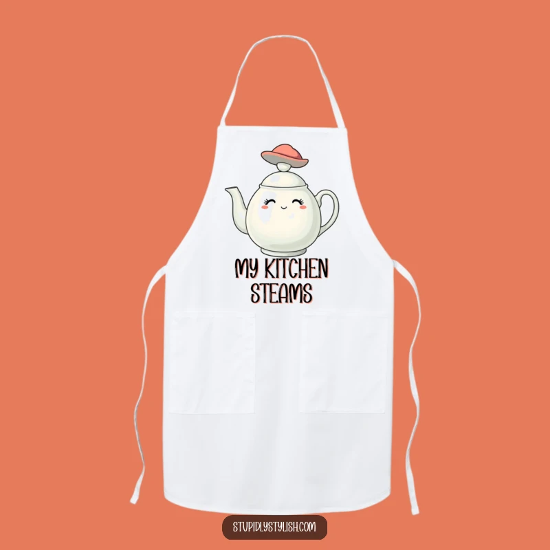 Funny Stylish Teapot Hat Apron - Chic Kitchen Wear for Tea Fans