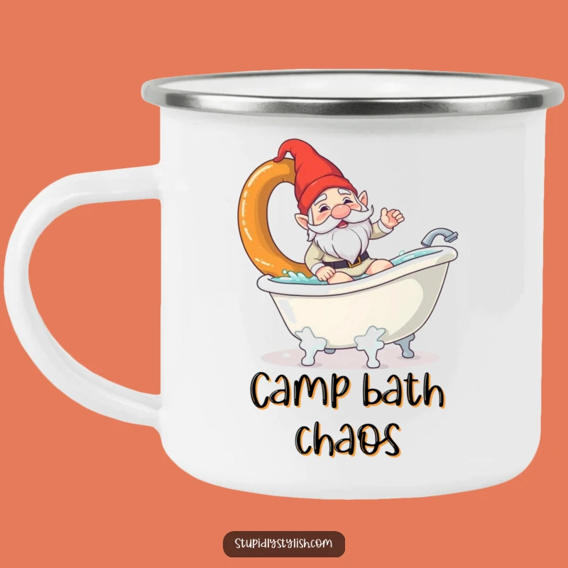 Funny Gnome Pretzel Camp Mug - Hilarious Outdoor Adventure Companion