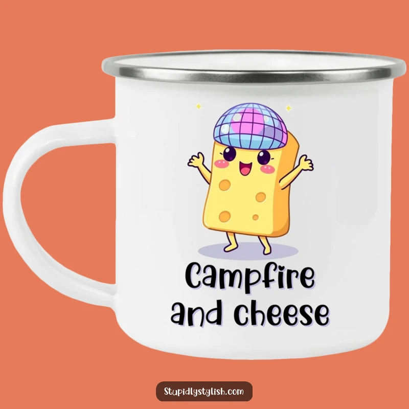 Funny Dancing Cheese Disco Camping Mug: Party Under the Stars