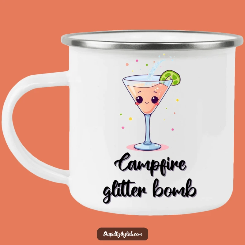 Funny Dancing Cocktail Camping Mug: Glittery Adventures for a Hilarious Gift