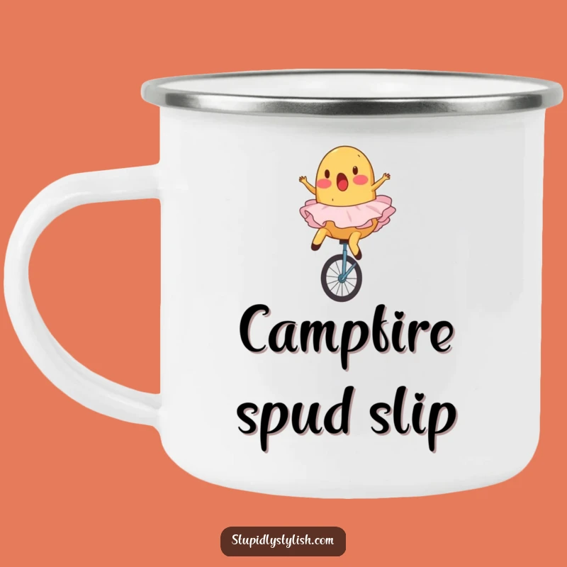 Durable Funny Potato Tutu Camping Mug - Surprised Unicycle Outdoor Gift