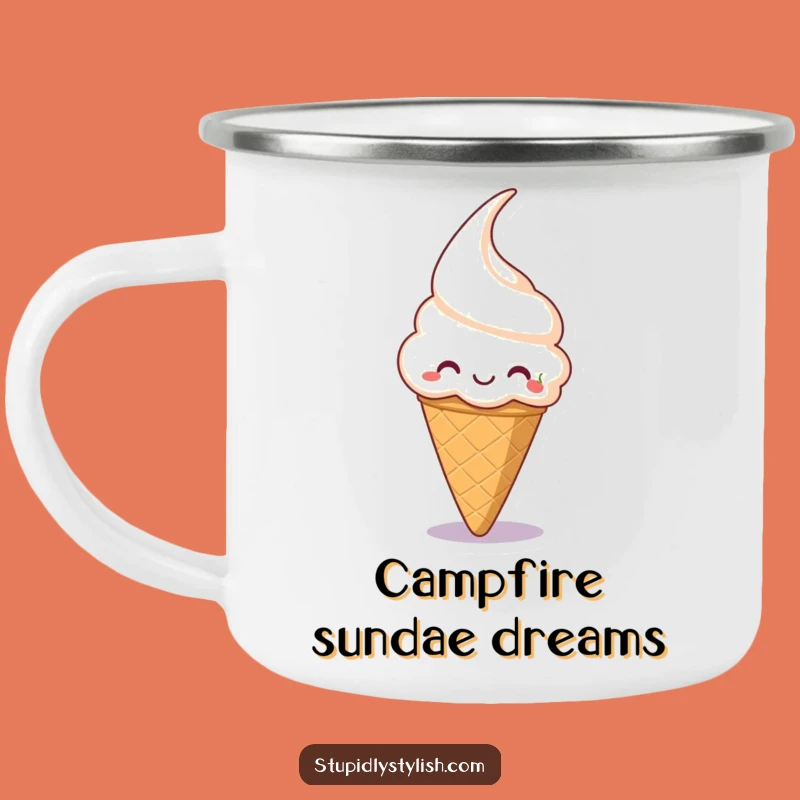 Funny Ice Cream Cone Camping Mug: Sweet Adventures Await!