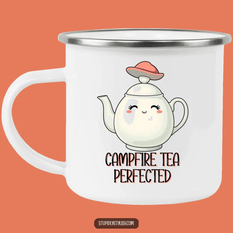 Funny Stylish Teapot Hat Camping Mug - Chic Outdoor Tea