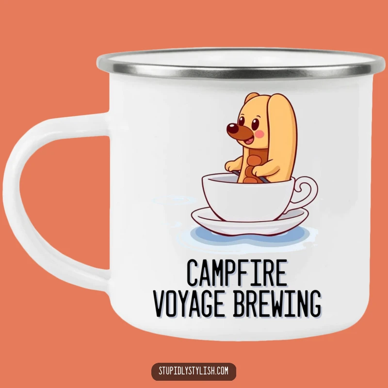 Funny Hot Dog Ocean Camping Mug: Determined Adventurer, Perfect Funny Gift