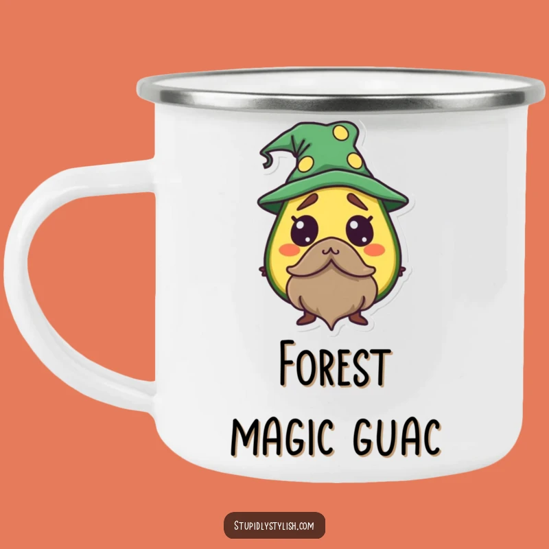 Funny Avocado Wizard Camping Mug: Outdoor Sorcerer Fun, Great Gift