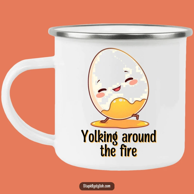 Funny Clumsy Egg Camping Mug - Outdoor Mishap Funny Gift