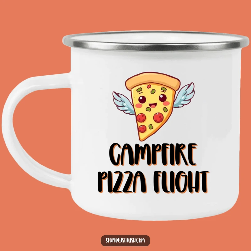 Funny Flying Pizza Camping Mug: Adventure Fuel, A Perfect Funny Gift