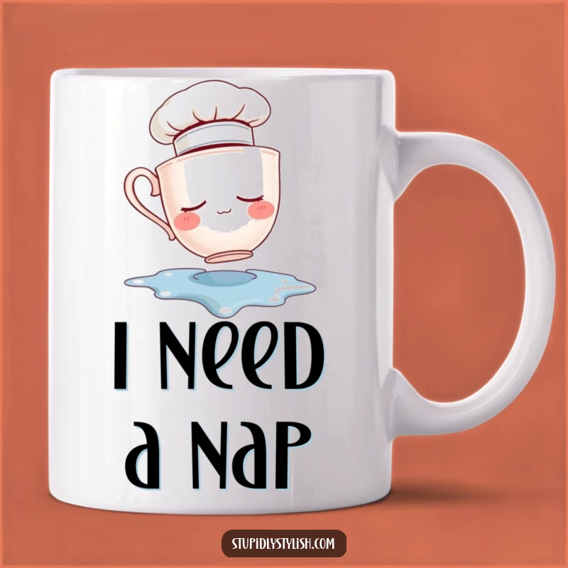 Funny Sleepy Teacup Chef Mug - Hilarious Kitchen Fail Gift Idea