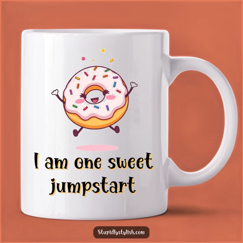 Funny Happy Donut Sprinkles Jumping Mug - The Perfect Hilarious Gift!