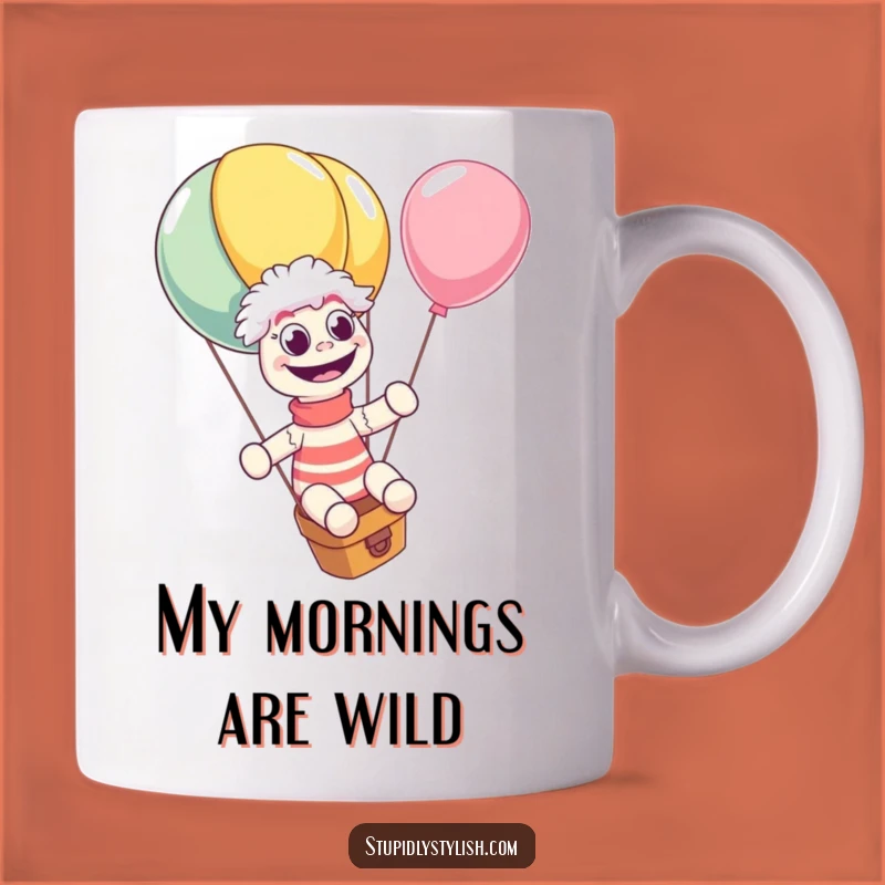 Funny Giggling Sock Puppet Balloon Ride Mug - Hilarious Gift for Fun Lovers