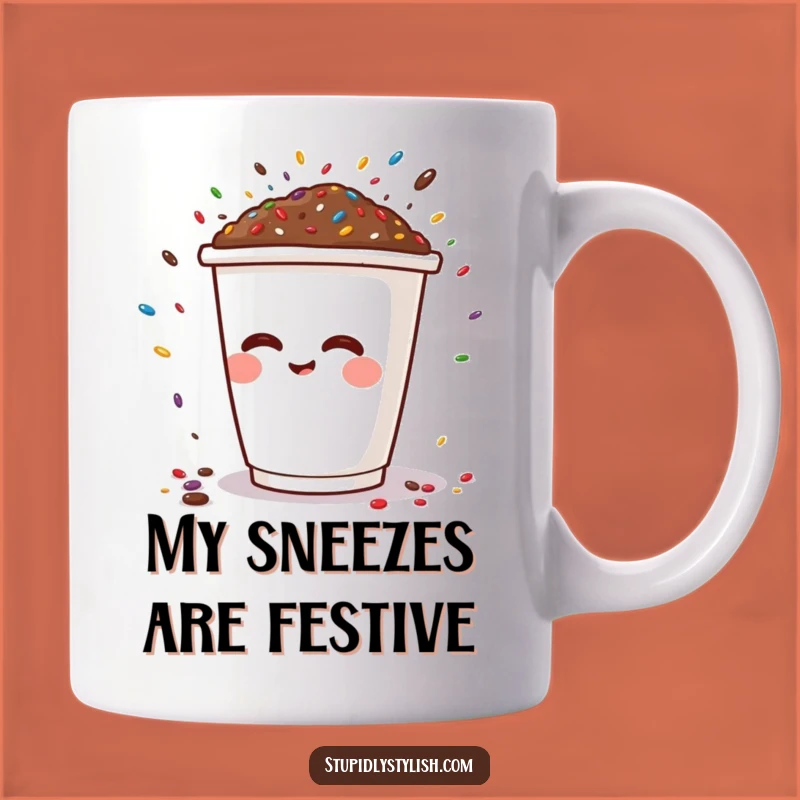 Funny Coffee Mug Sprinkle Sneeze: Hilarious Cartoon Cup Gift for Coffee Lovers