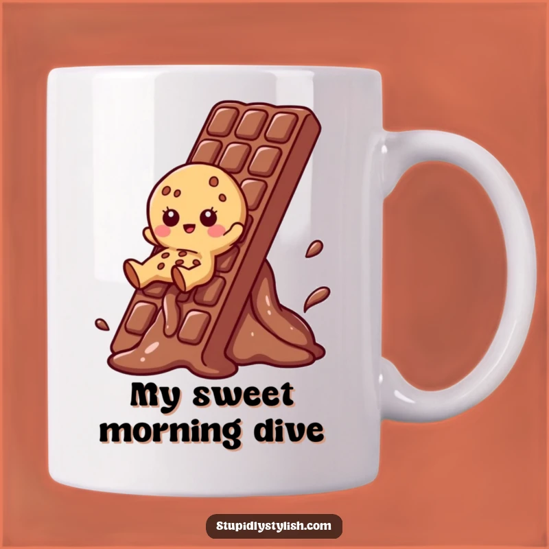 Funny Cookie Chocolate Slide Mug: Sweet Treat Fun, Perfect Dessert Lover Gift
