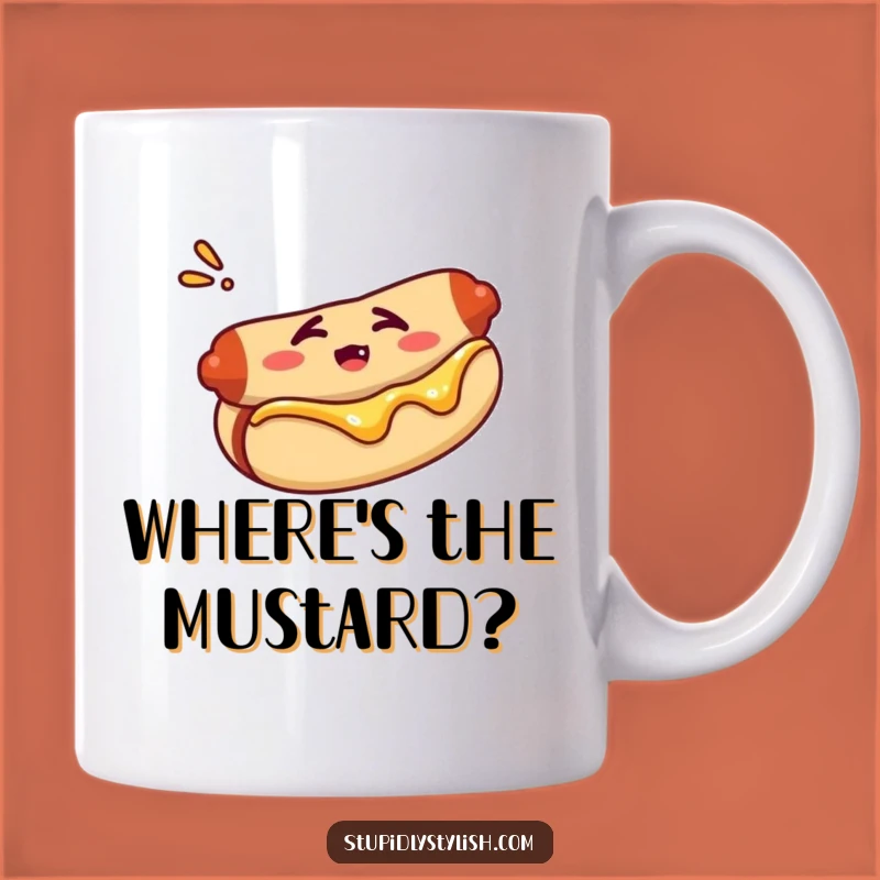 Funny Confused Hot Dog Mug: A Bewildered Wiener Gift for Foodies