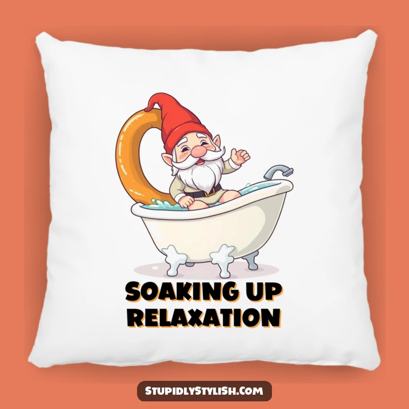 Comfy Funny Gnome Pretzel Pillow - Soft & Hilarious Accent