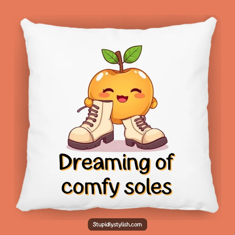 Funny Apple Mismatched Shoes Pillow - Soft & Quirky, Hilarious Gift
