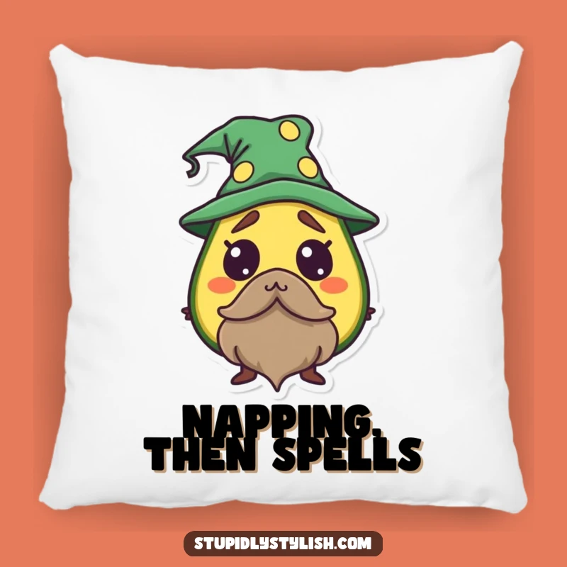 Funny Avocado Wizard Pillow: Cozy Sorcerer Cushion, Perfect Accent Gift