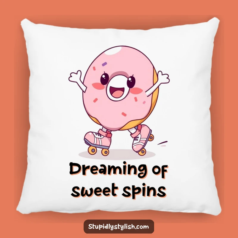 Funny Donut Roller Skate Pillow - Cozy Sweetness Funny Gift