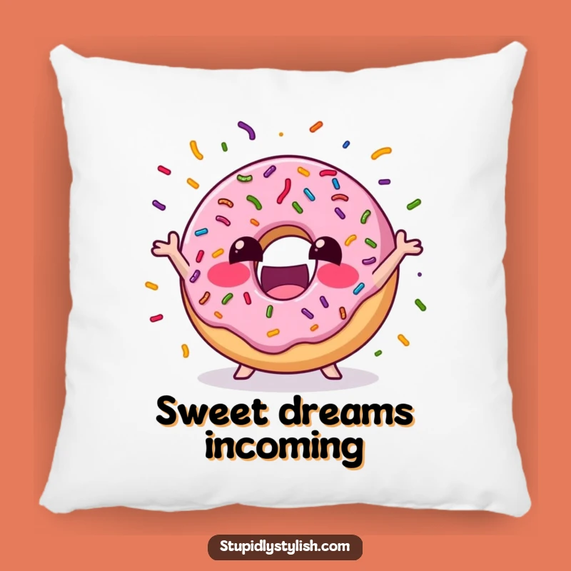 Funny Excited Donut Juggling Pillow: Cozy Comfort with Sweet Cartoon Charm