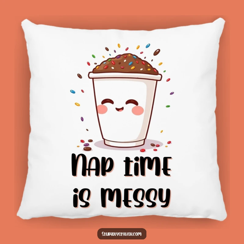 Funny Sprinkle Sneeze Pillow: Cozy Cartoon Coffee Cup Decor Gift