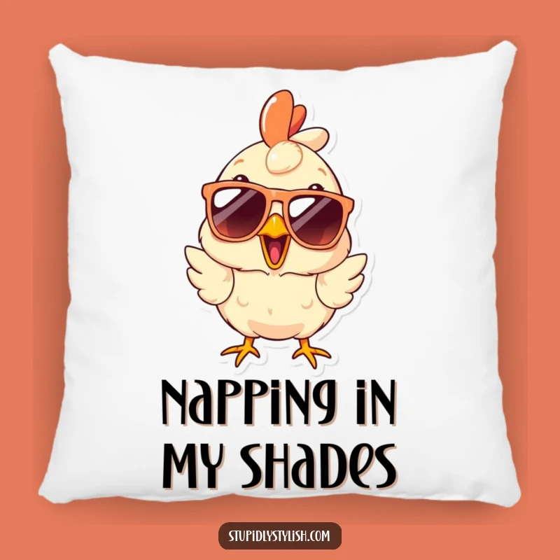 Funny Surprised Chicken Sunglasses Pillow: Cozy Up with Shocking Comfort and Style