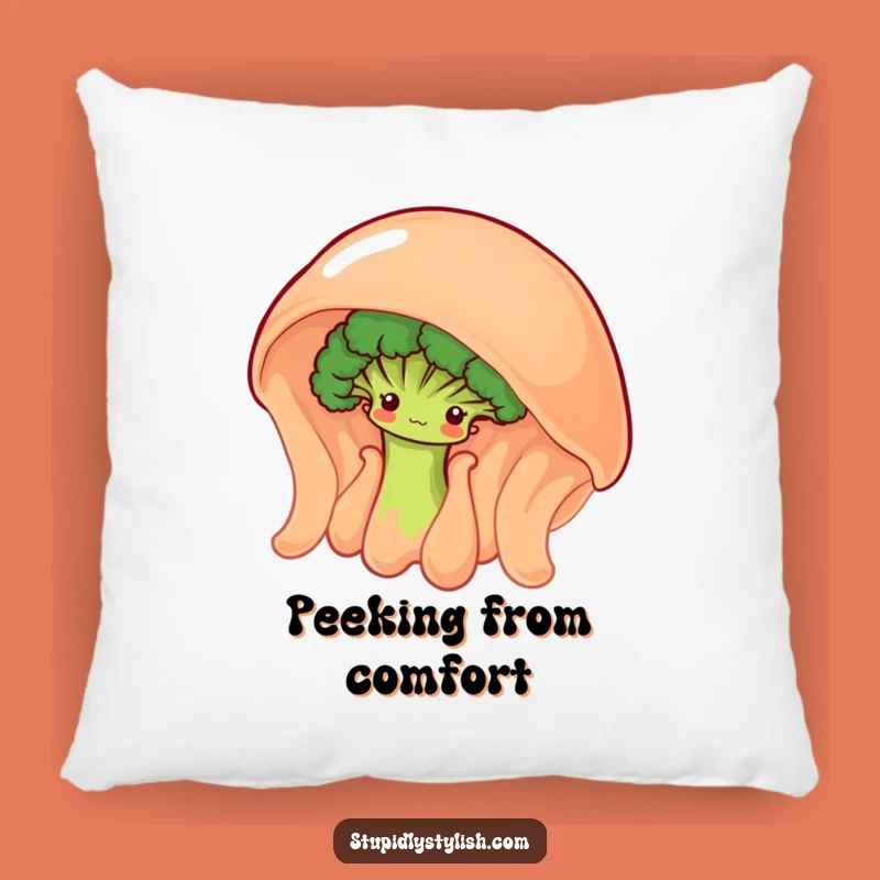 Funny Shy Broccoli Jelly Pillow - Soft Comfort, Hilarious Gift