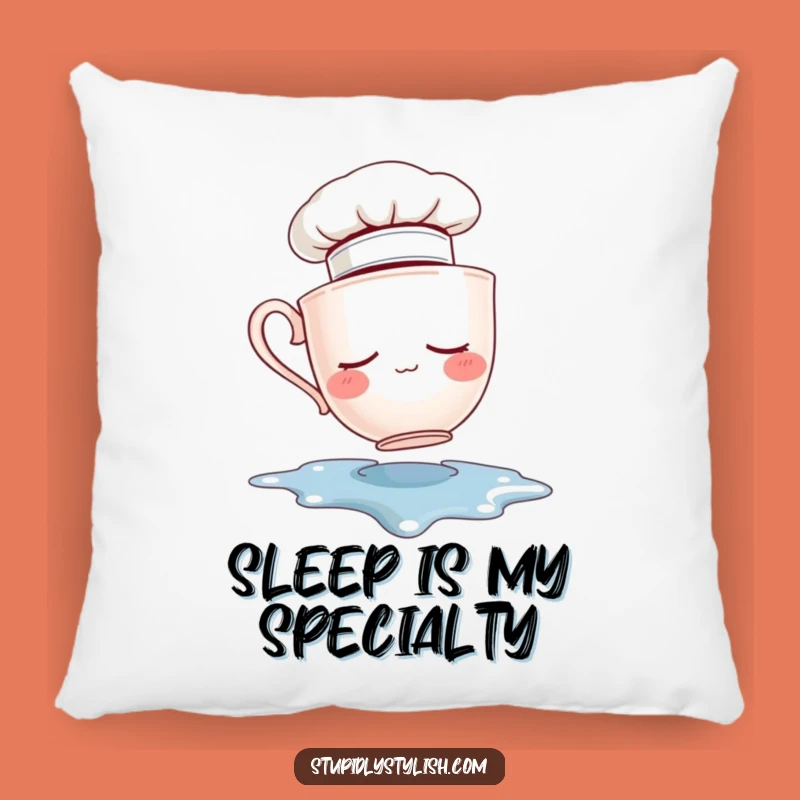 Comfy Funny Sleepy Teacup Pillow - Soft & Hilarious Accent