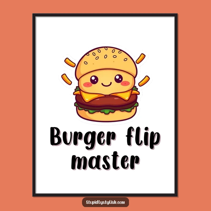 Funny Burger Juggling Fries Digital Art - Happy Foodie Printable Gift