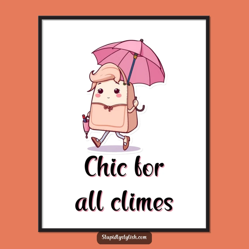 Funny Sassy Handbag Umbrella Digital Art - Instant Chic Decor