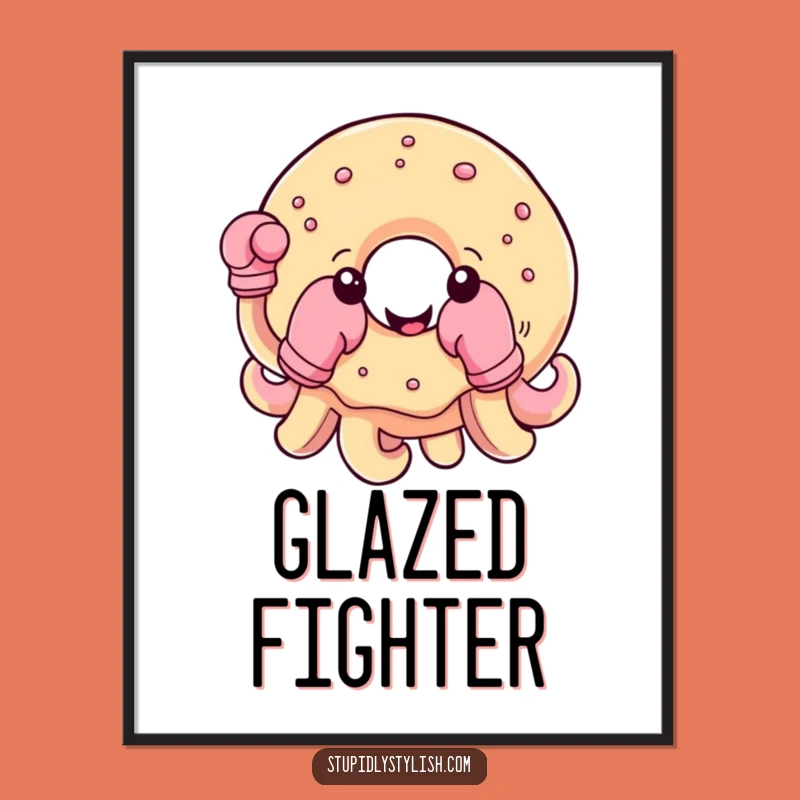 Funny Donut Boxing Digital Print: Instant Sweet Strength for Your Walls