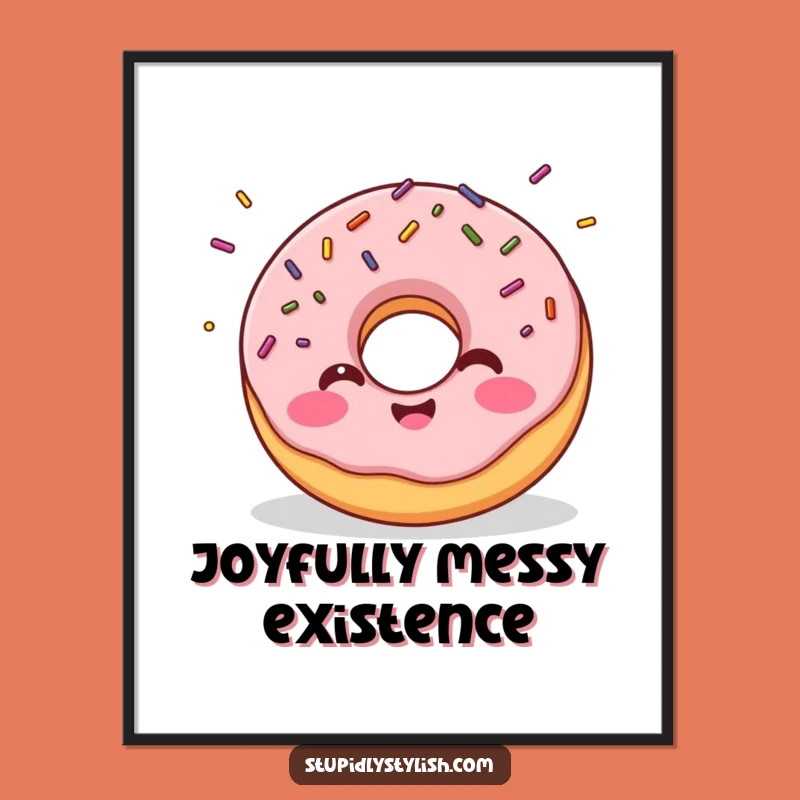Funny Giggling Donut Digital Art Print - Instant Sweetness for Your Walls