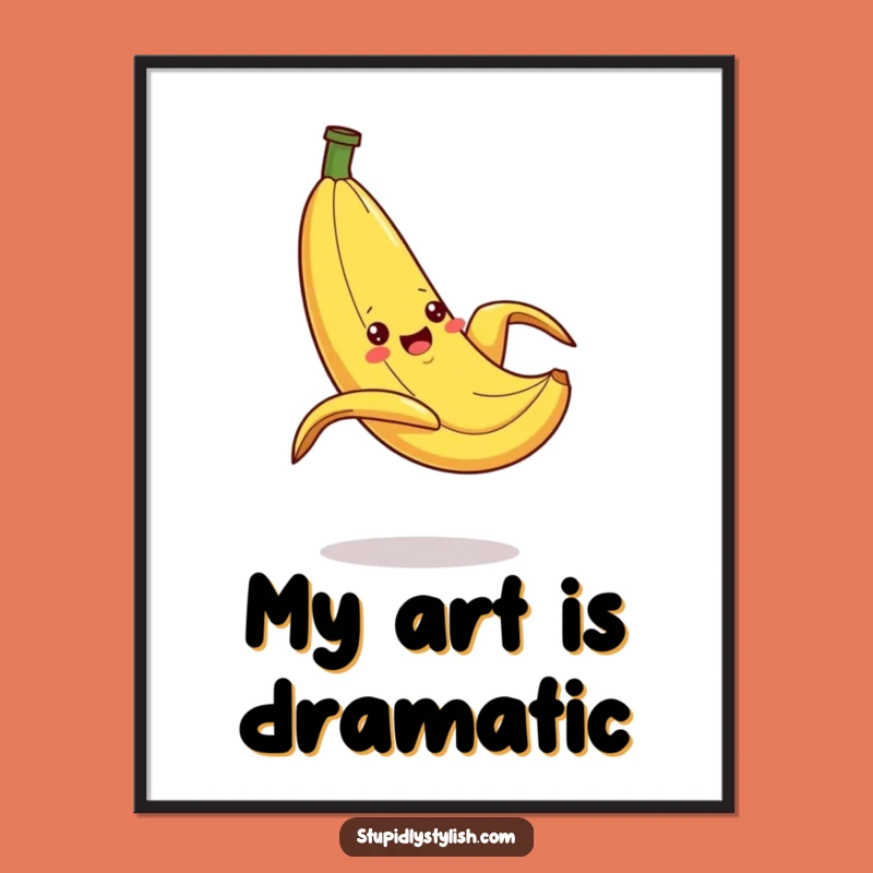 Funny Silly Banana Slipping Digital Art: Instant Cartoon Chaos for Your Walls