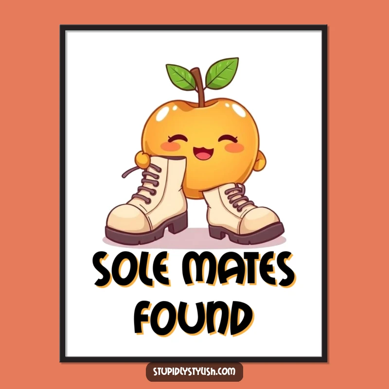 Funny Apple Mismatched Shoes Digital Art - Instant Quirky Fun, Gift