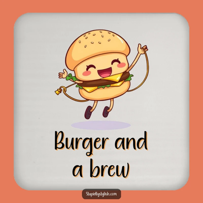 Funny Hamburger Jump Rope Coasters: Protect Surfaces with Cheese Fun, Gift Set