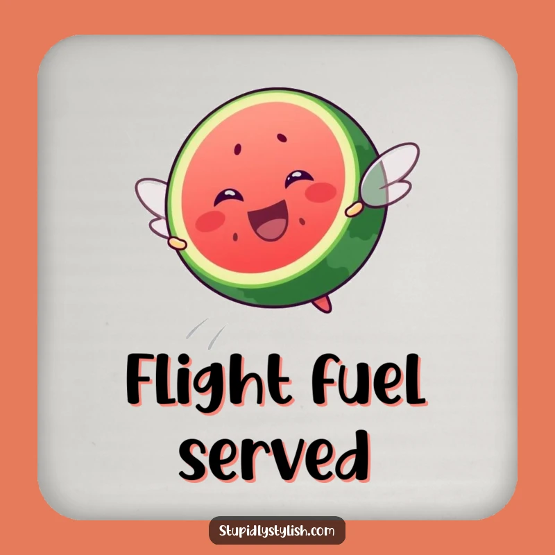Funny Flying Watermelon Slice Coaster: Protect Surfaces, A Quirky Funny Gift