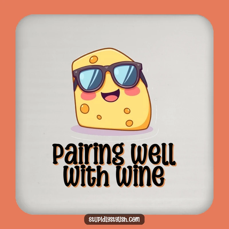 Funny Giggle Cheese Wedge Sunglasses Coaster - Hilarious Bar Gift for Parties