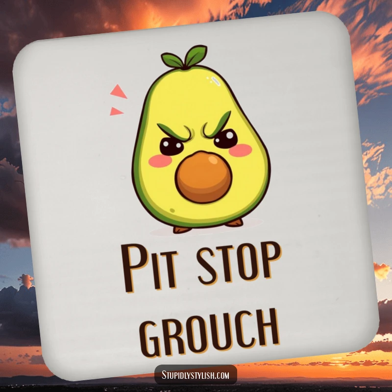 Funny drink coaster: A grumpy avocado’s face contorts into a series of comical, silly expressions, protecting your furniture.