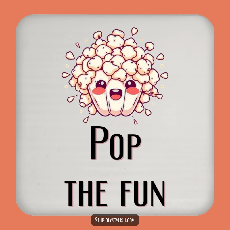 Funny Overwhelmed Popcorn Burst Coaster: Protect Surfaces from the Pop