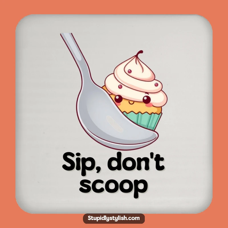 Funny Shy Cupcake Drink Coasters - Cute Food Set for Parties