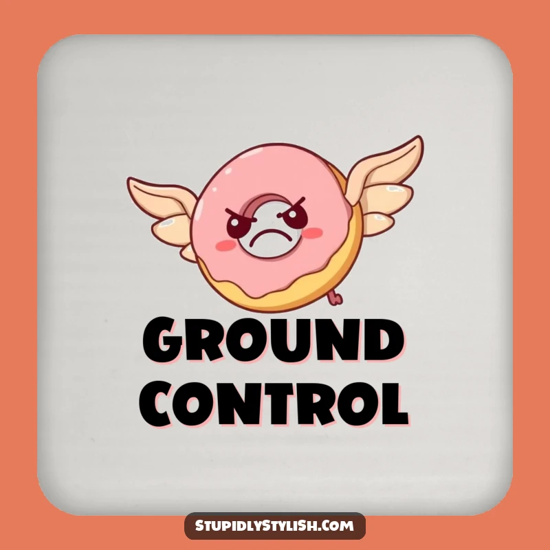 Funny Grumpy Donut Coaster Set: Hilarious Pastry Wings Drink Coasters, Gift