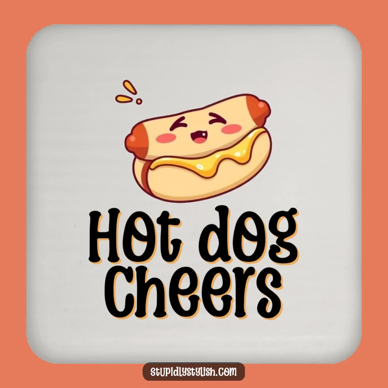 Funny Confused Hot Dog Coaster: Protect Surfaces from Existential Dread