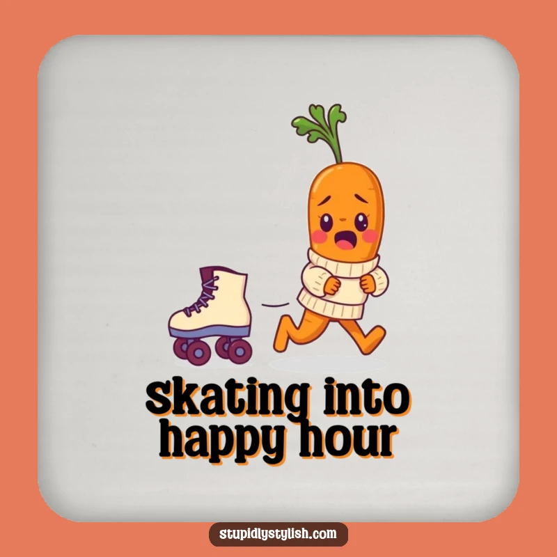 Funny Carrot Skate Coaster: Protect Surfaces with Veggie Humor Gift