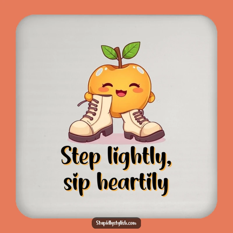 Funny Apple Mismatched Shoes Coaster - Protect Surfaces with Quirky Charm