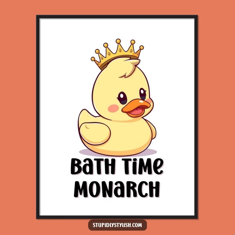 Funny Crowned Duck Poster: Regal Wall Art, A Surprising Funny Gift for Decor