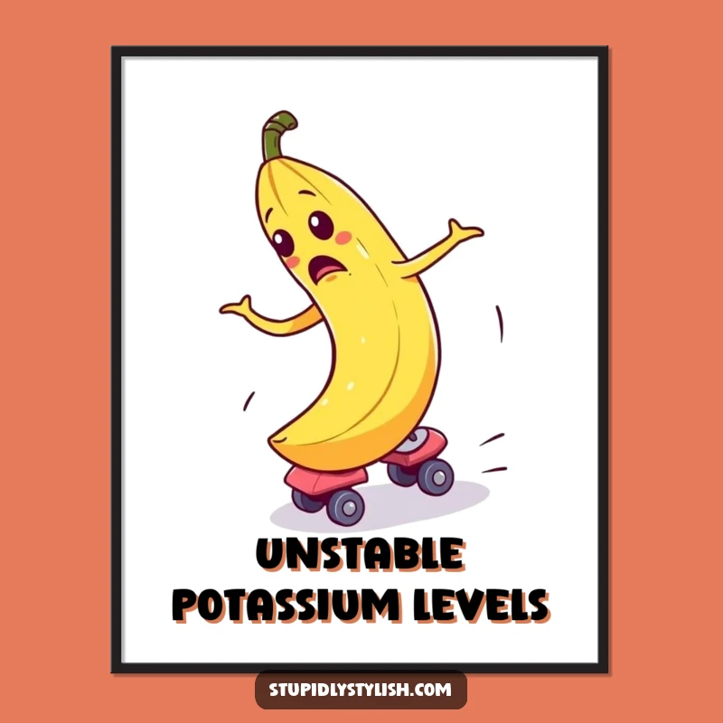 Funny Banana Skate Poster: Wild Art, Inspiring Funny Gift